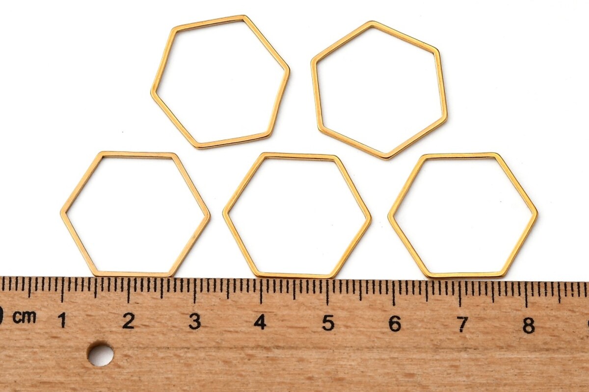 Link de legatura otel inoxidabil auriu 304 hexagon 20x22,5x0,8mm