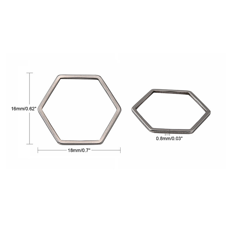 Link de legatura otel inoxidabil 304 hexagon 16x18x0,8mm