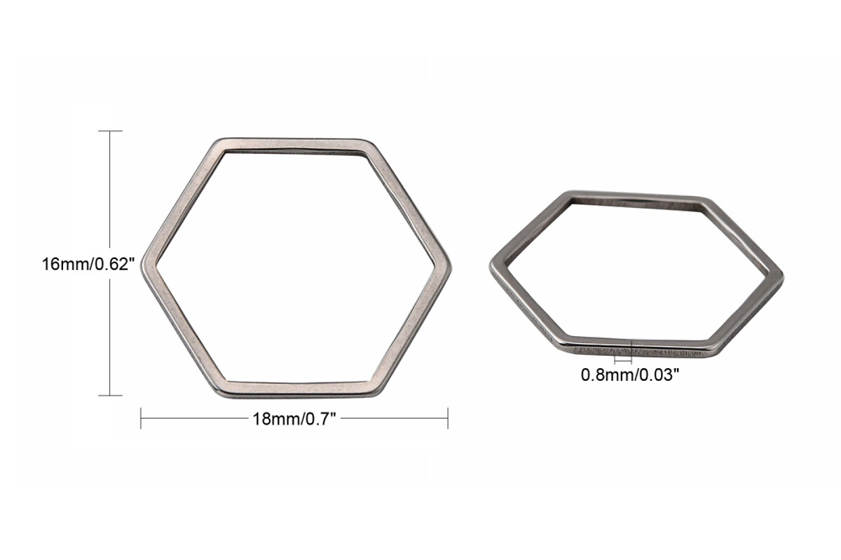 Link de legatura otel inoxidabil 304 hexagon 16x18x0,8mm