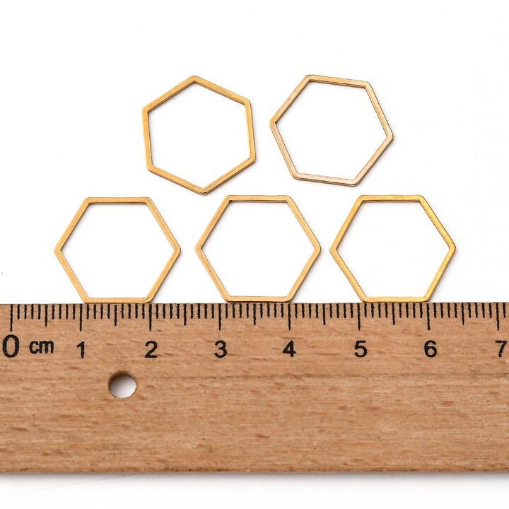 Link de legatura otel inoxidabil auriu 304 hexagon 16x18x0,8mm