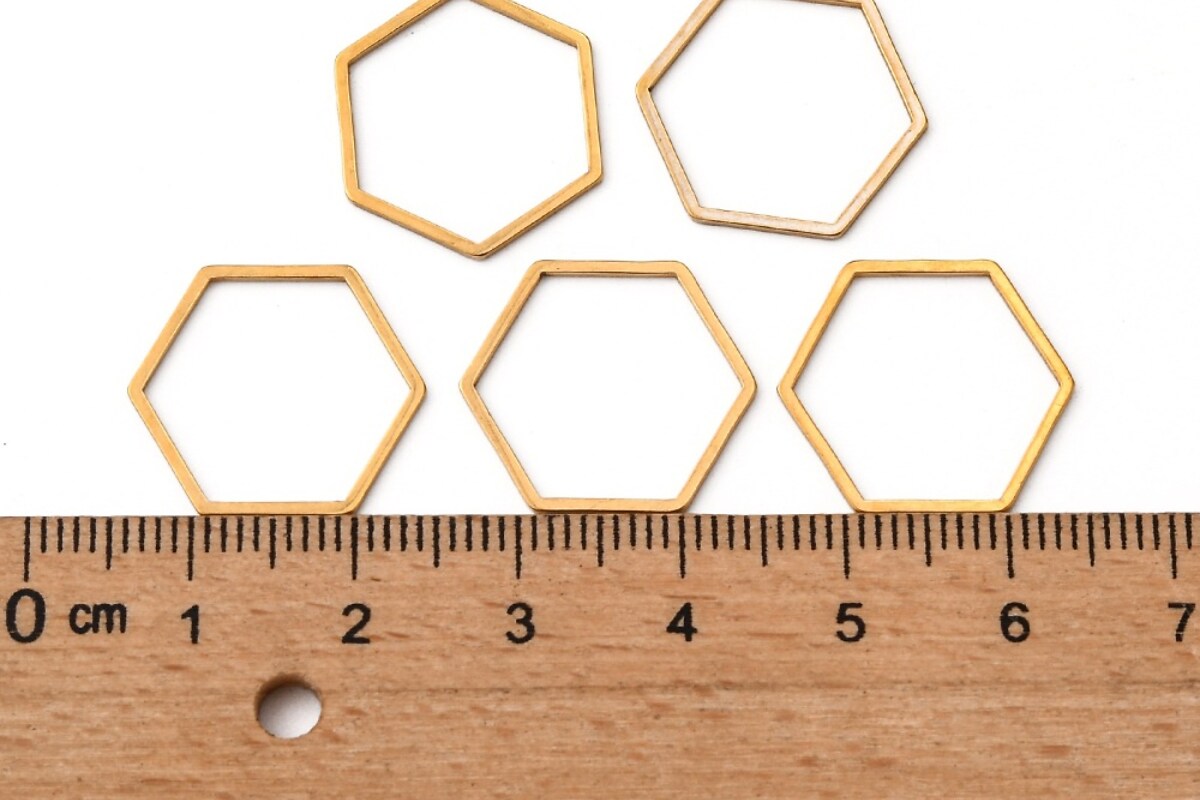 Link de legatura otel inoxidabil auriu 304 hexagon 16x18x0,8mm