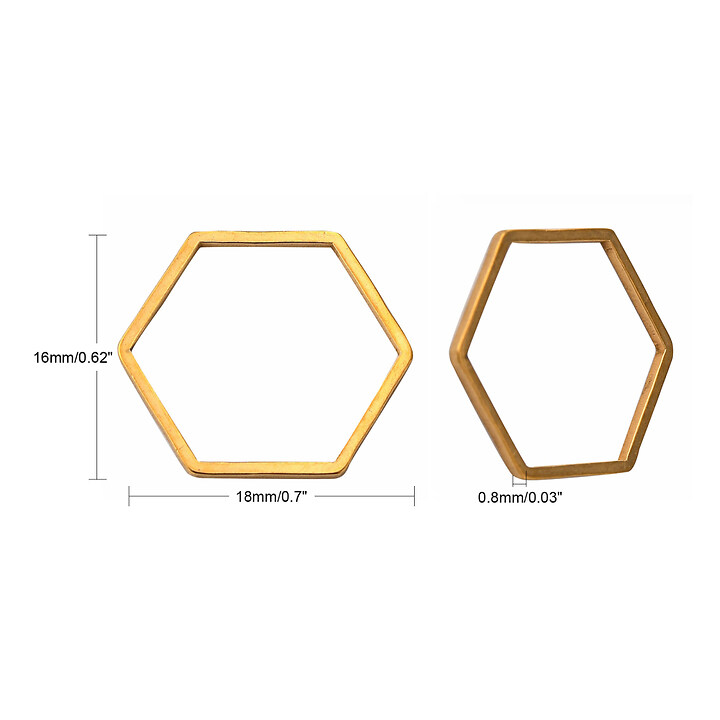 Link de legatura otel inoxidabil auriu 304 hexagon 16x18x0,8mm