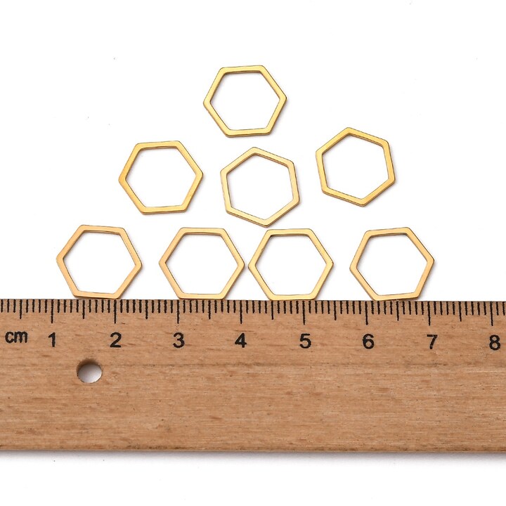 Link de legatura otel inoxidabil auriu 304 hexagon 13,5x12x0,8mm