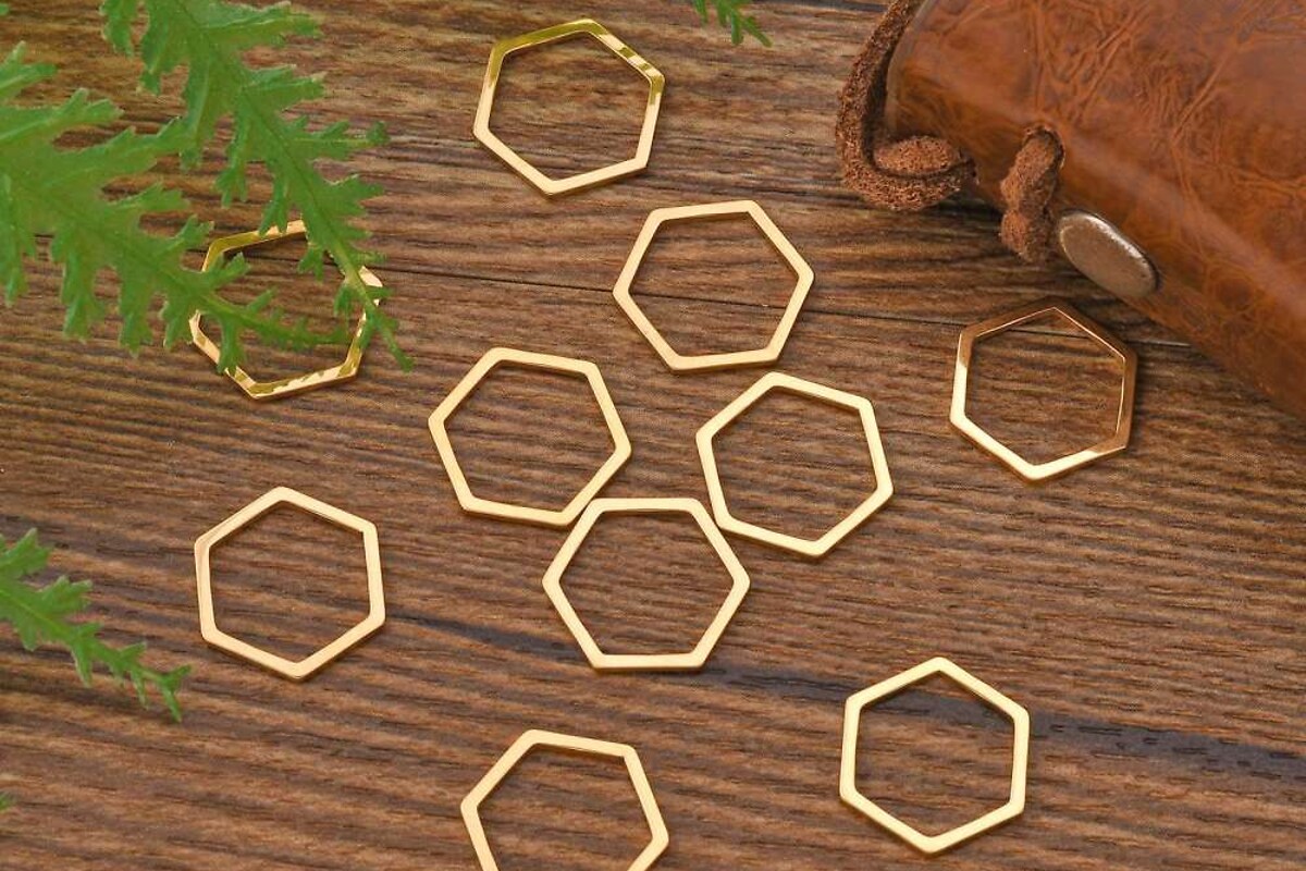 Link de legatura otel inoxidabil auriu 304 hexagon 13,5x12x0,8mm