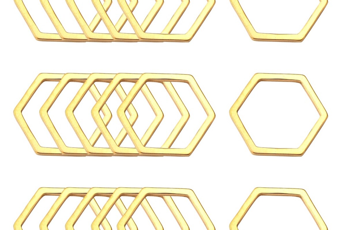 Link de legatura otel inoxidabil auriu 304 hexagon 13,5x12x0,8mm