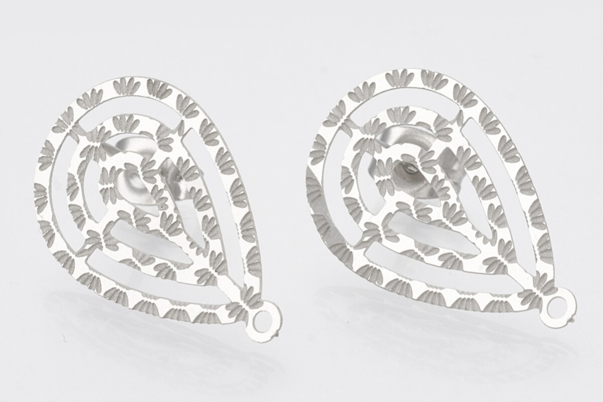 Tortite cercei otel inoxidabil 304 lacrima 22,5x14mm (2 buc.)