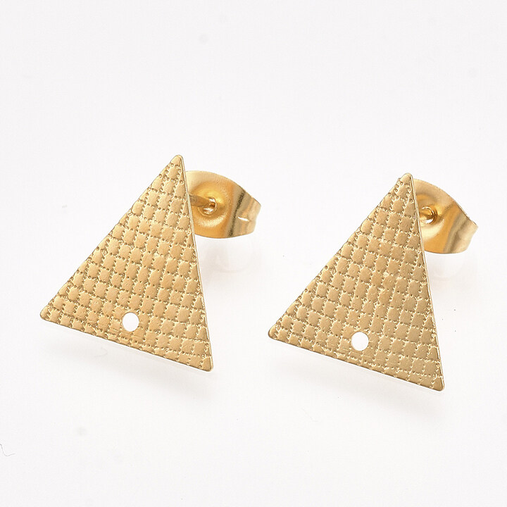 Tortite cercei otel inoxidabil 304 auriu triunghi 13,5x13mm (2 buc.)