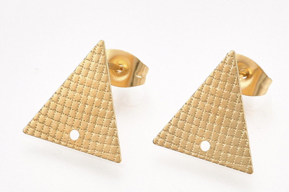 Tortite cercei otel inoxidabil 304 auriu triunghi 13,5x13mm (2 buc.)