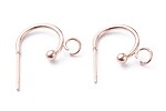 Tortite cercei otel inoxidabil 304 rose gold half hoop 19x15x2,5mm (2 buc.)