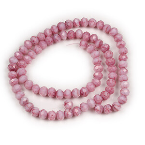 Margele cristal cu efect crackle rondele 5x6mm (sirag) - roz antic