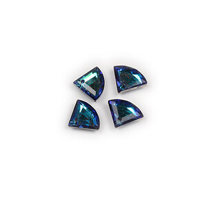 Pandantiv de cristal electroplacat evantai 10x12x3mm - albastru