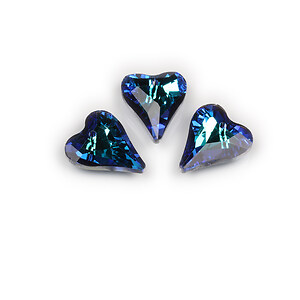 Pandantiv de cristal electroplacat inima 17,5x14x6mm - albastru