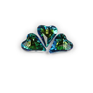 Pandantiv de cristal electroplacat inima 17,5x14x6mm - verde