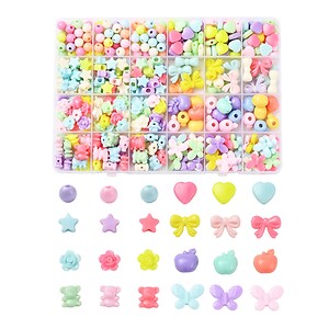 Margele set creativ, cutie 19x13x1,8cm cu 383 margele colorate din plastic