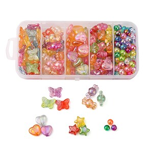 Margele set creativ, cutie 12,5x6x2,5cm cu 199 buc. margele plastic