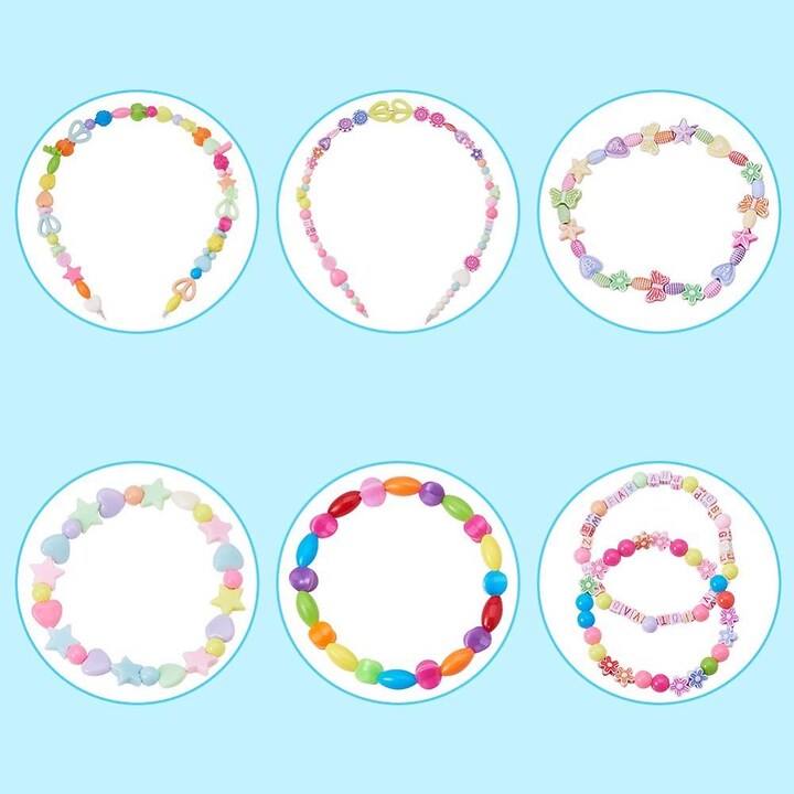 Margele set creativ, cutie 18,5x12,5x2,2cm cu 600 buc. margele plastic si accesorii