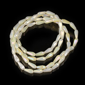 Sirag cristale electroplacate lacrima 9-10x4mm - ivory