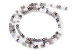 Margele cristal rondele aprox. 2x3mm (sirag) - alb gri