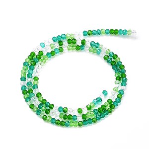 Sirag cristale rondele aprox. 2x3mm - verde alb
