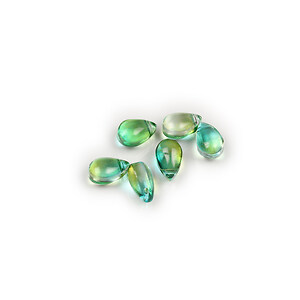 Brioleta de sticla lacrima 9x6x5mm - verde turcoaz