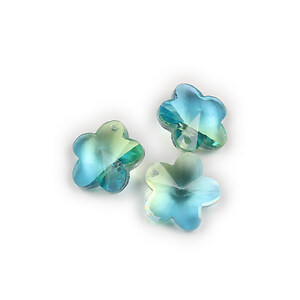 Pandantiv de cristal floare 16x16mm - bleu