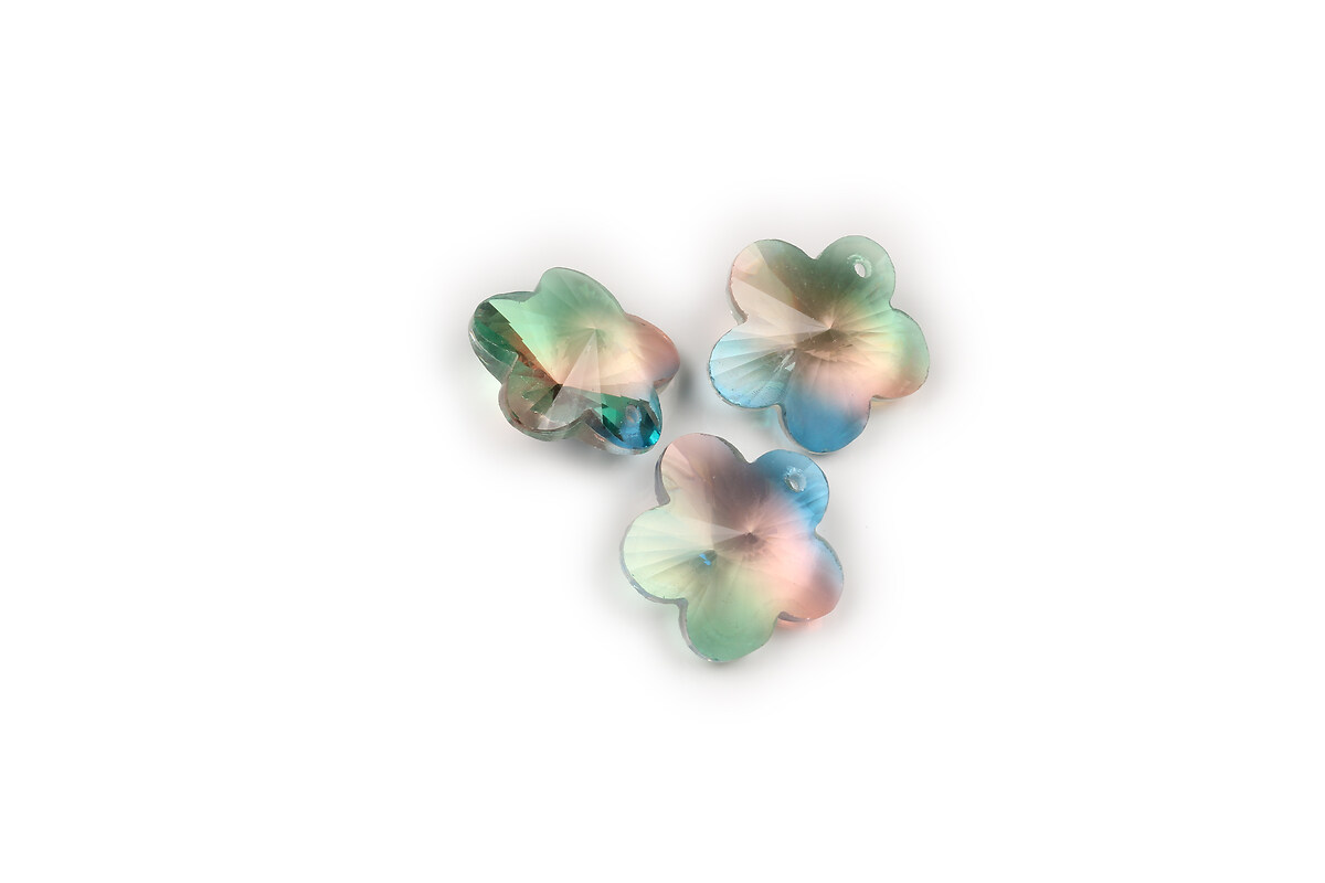 Pandantiv de cristal floare 16x16mm - multicolor