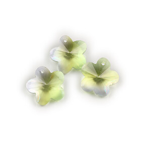 Pandantiv de cristal floare 16x16mm - galben verzui