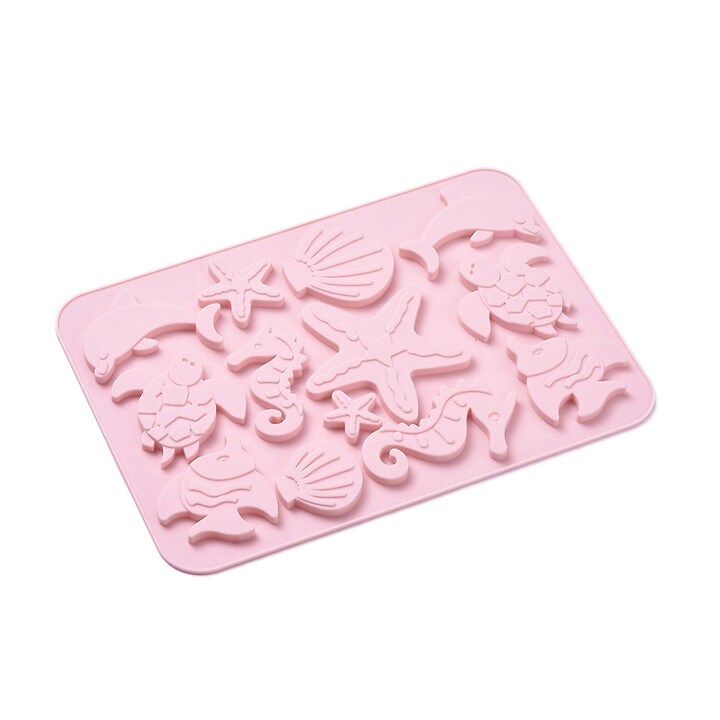 Matrita din silicon alimentar animale marine pentru fondant sau rasina 234x166x7,5mm