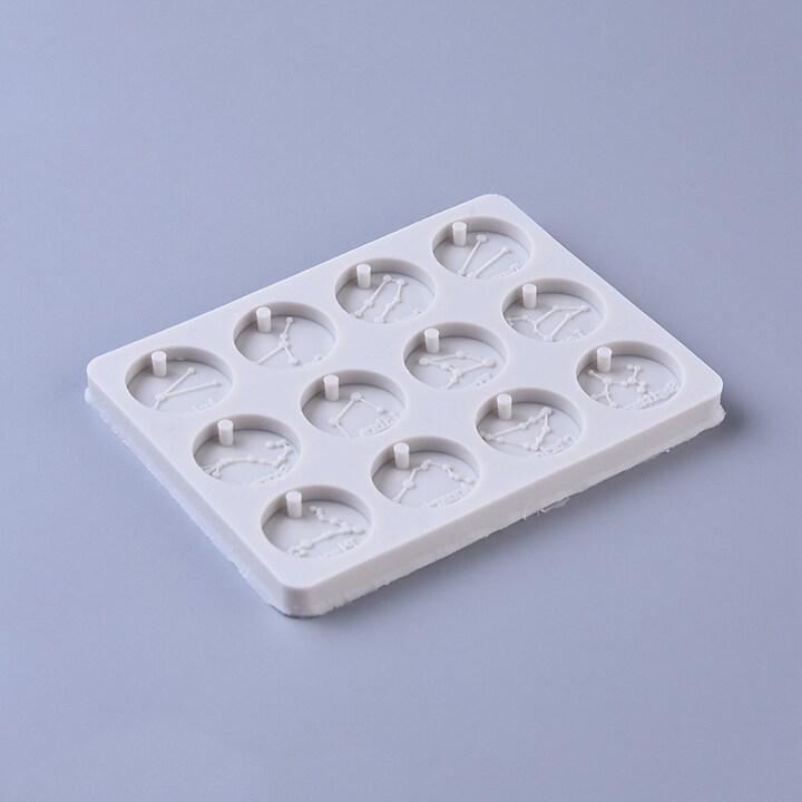 Matrita din silicon alimentar pentru fondant, ciocolata, sau rasina epoxidica pandantive zodii 86x112x9mm