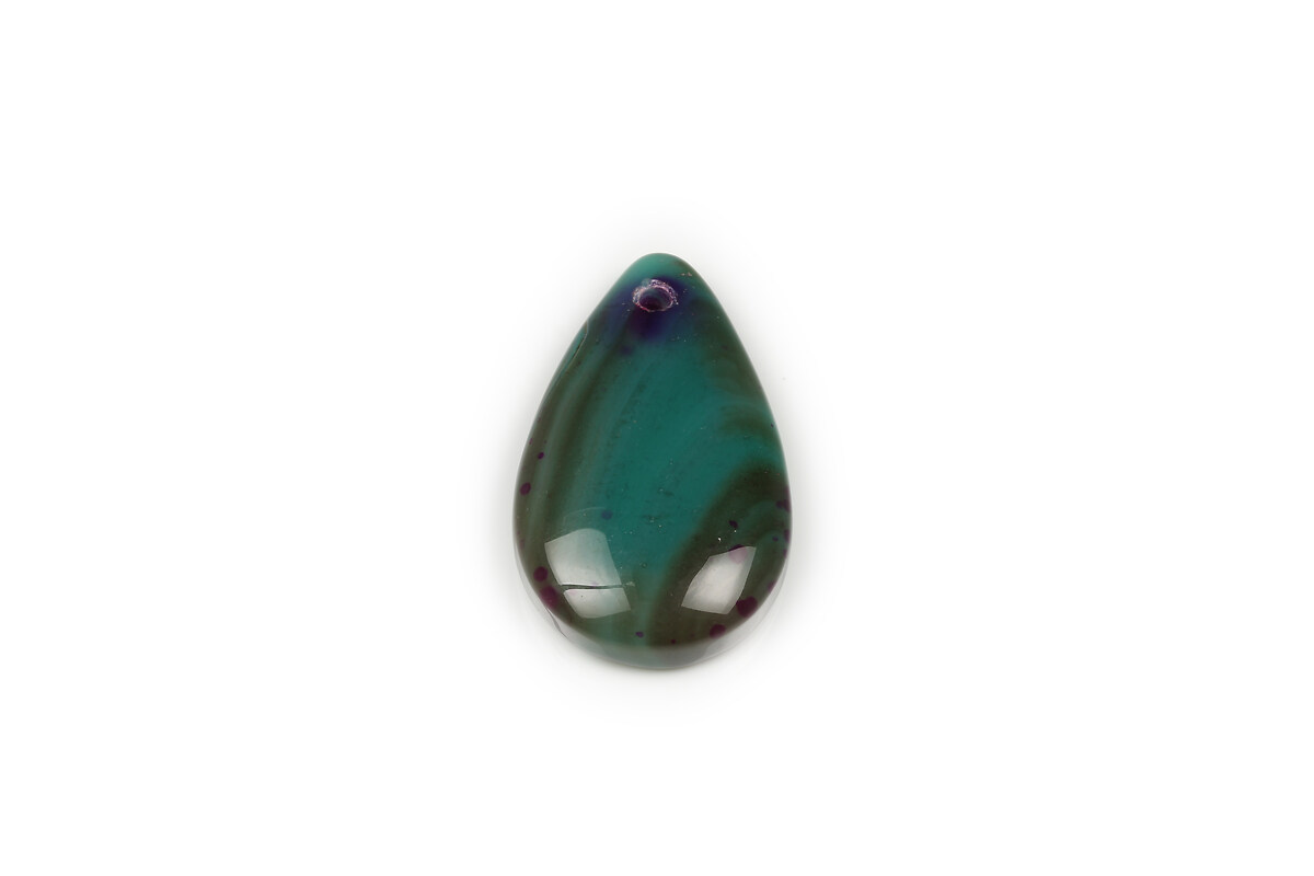 Pandantiv agata verde lacrima 33x21mm