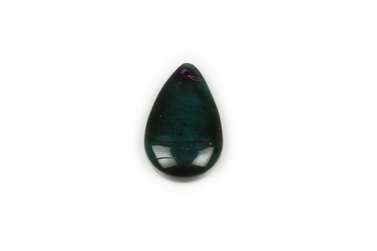 Pandantiv agata verde lacrima 33x21mm