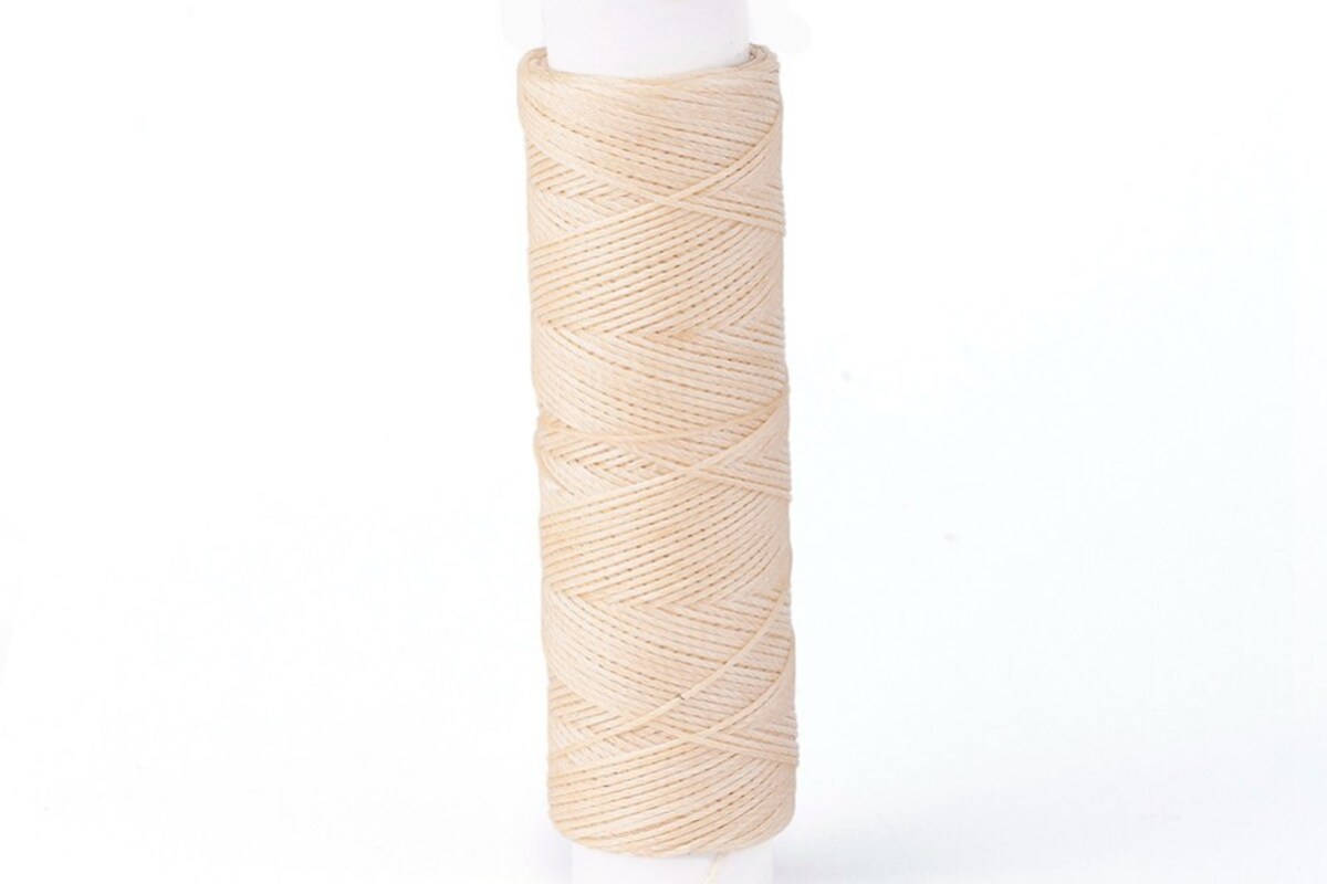 Rola ata cerata rotunda, micro macrame, 0,35mm, mosor 40m - crem