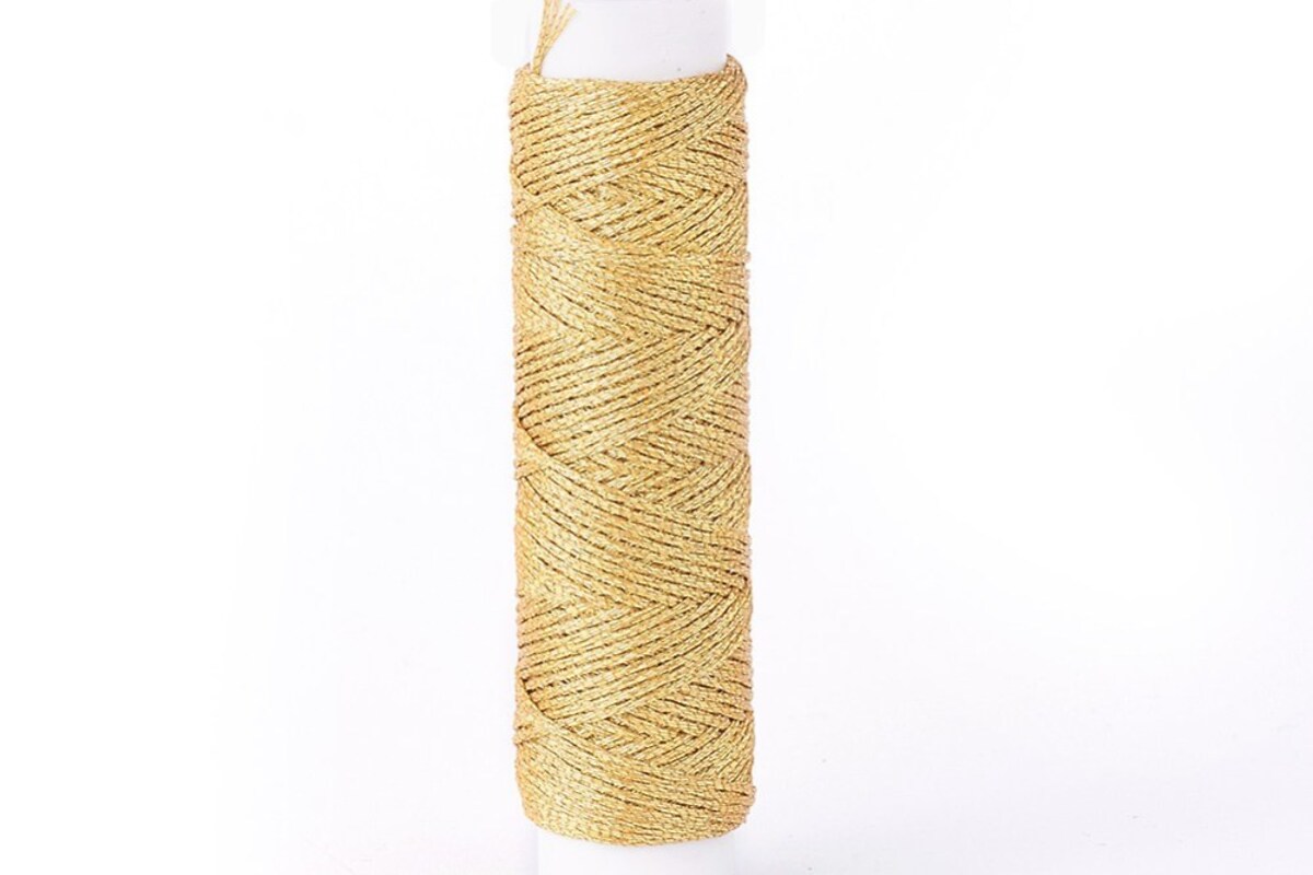 Rola ata cerata rotunda, micro macrame, 0,35mm, mosor 40m - auriu