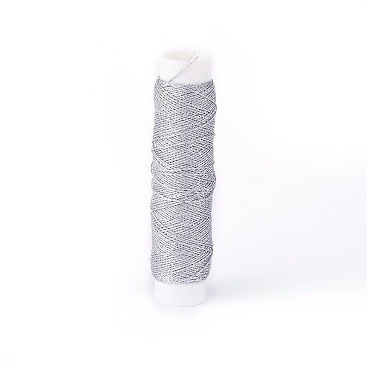 Rola ata cerata rotunda, micro macrame, 0,35mm, mosor 40m - argintiu
