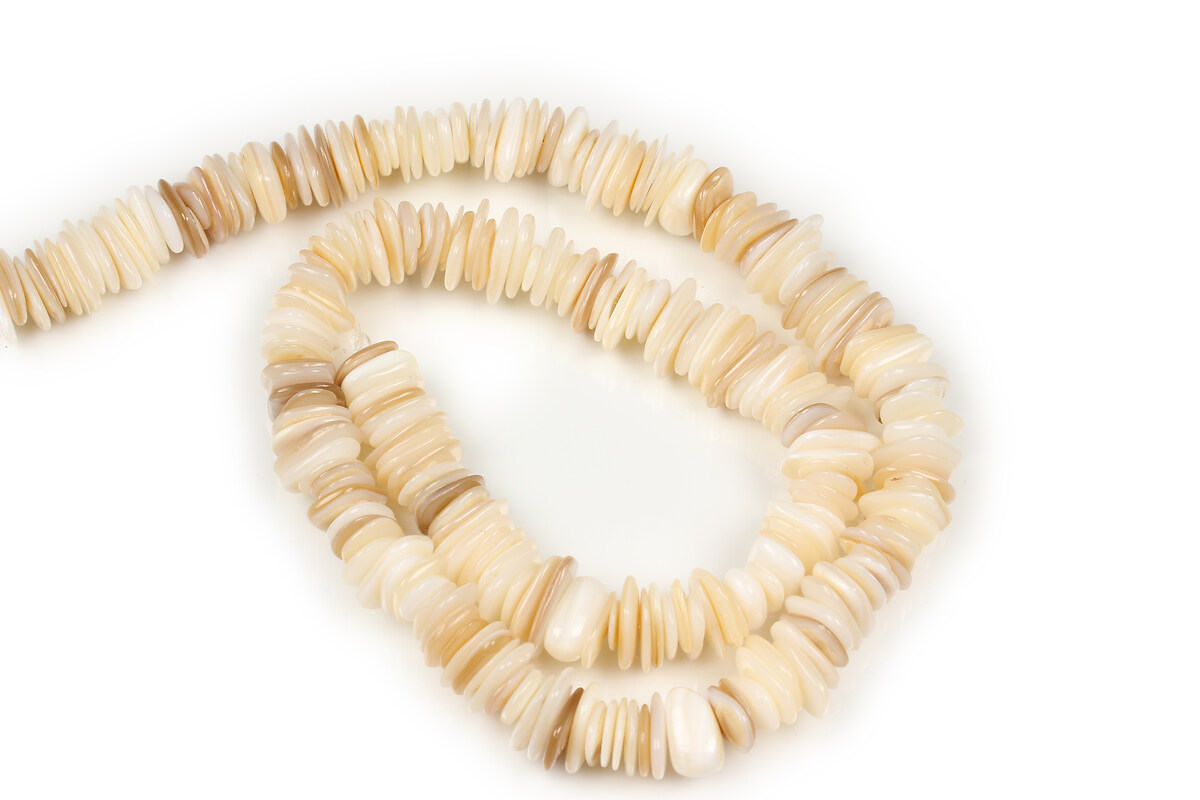 Mărgele mărgele sidef ivory chips 6-10x5-7x1,5-2,5 mm (sirag)