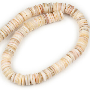 Mărgele sidef ivory rondele 9-10x1-2,5 mm (sirag)