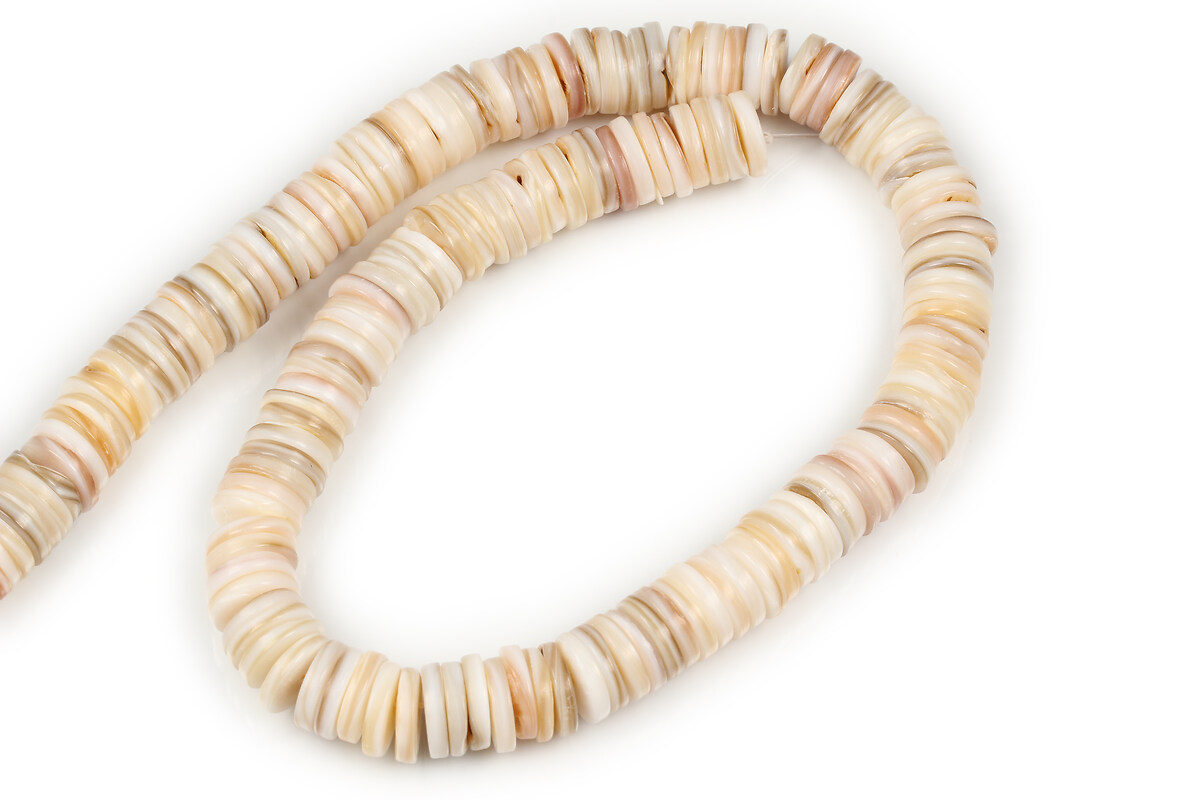 Sirag margele sidef ivory rondele 9-10x1-2,5mm