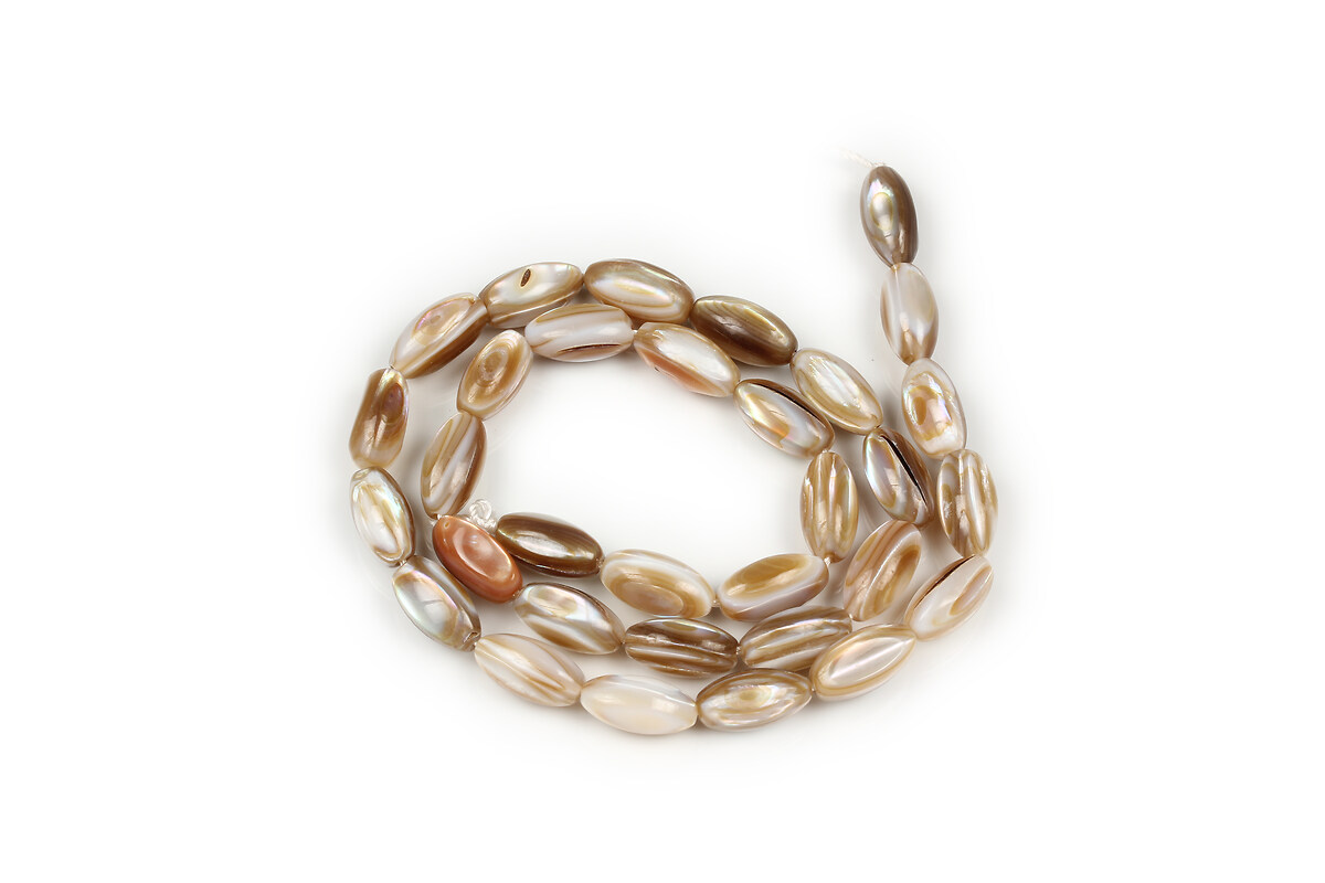 Mărgele mărgele sidef bej oval 12 × 6 mm (sirag)