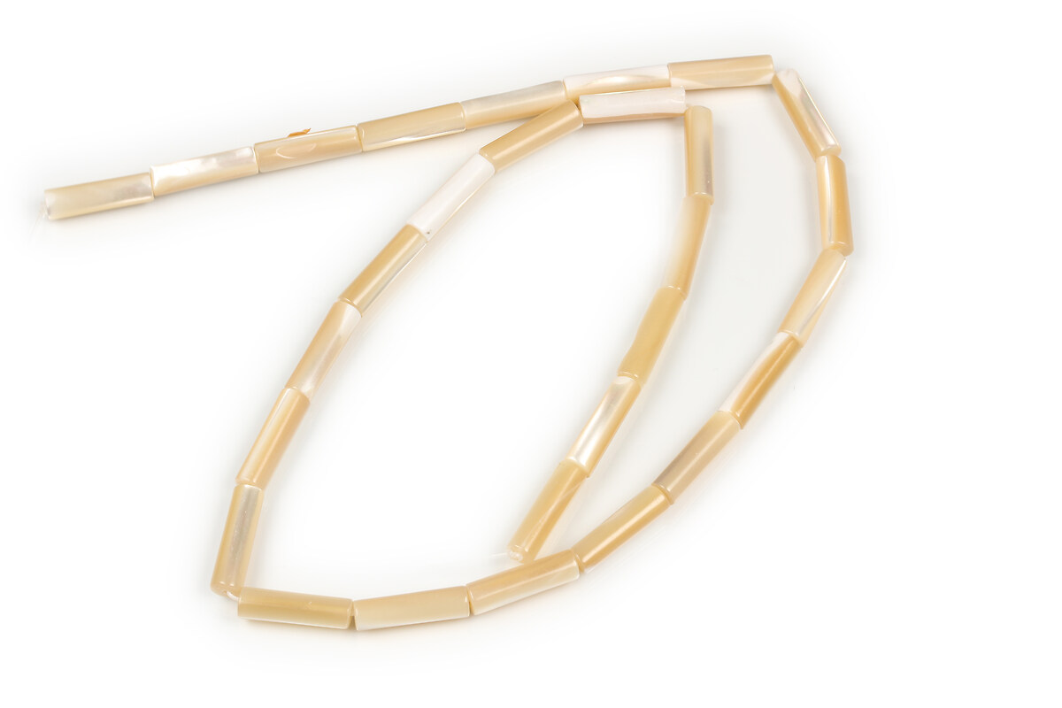 Mărgele mărgele sidef bej (trochus shell) tub 14x3,5-4 mm (sirag)