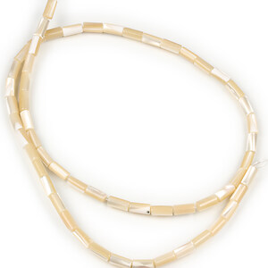 Mărgele sidef bej (trochus shell) tub 7 &times; 3 mm (sirag)