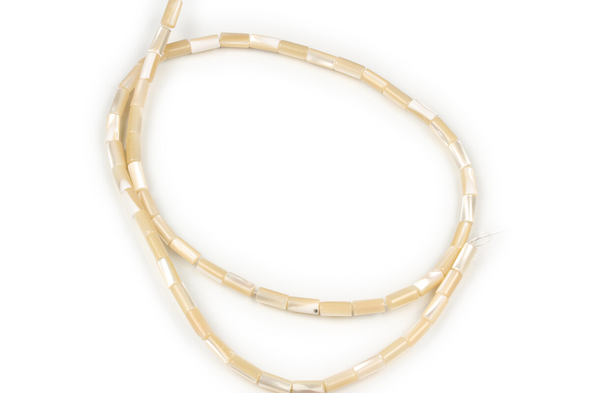 Mărgele mărgele sidef bej (trochus shell) tub 7 &times; 3 mm (sirag)