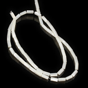 Mărgele sidef alb (trochus shell) tub 7 &times; 3 mm (sirag)