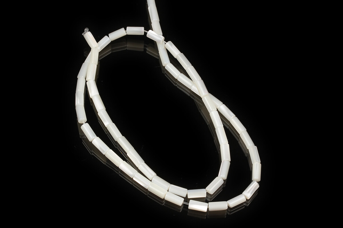 Mărgele mărgele sidef alb (trochus shell) tub 7 &times; 3 mm (sirag)