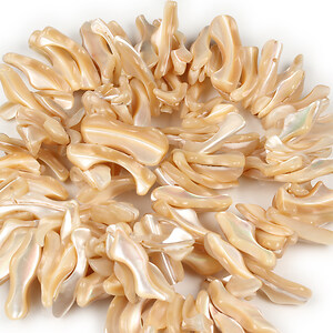 Mărgele sidef bej (trochus shell) nuggets 14-42x4-13 mm (sirag)