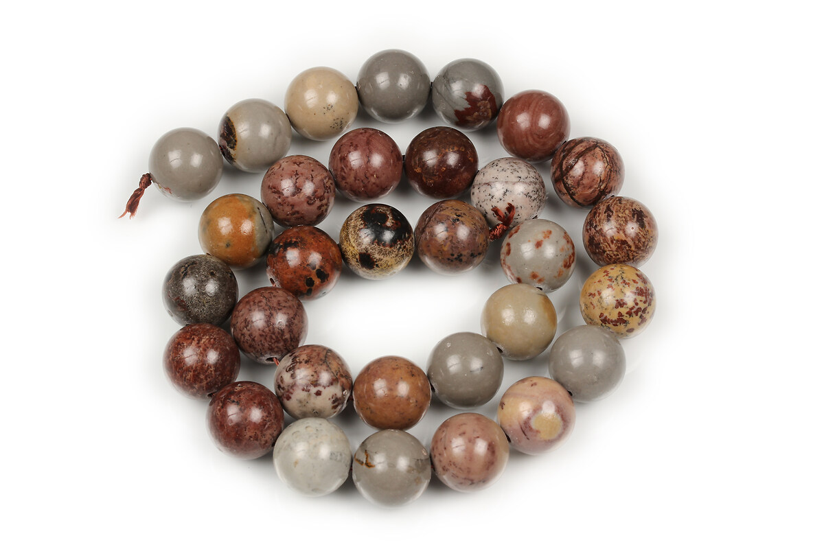Margele Dendritic Jasper (Chohua Jasper) sfere 12mm (sirag)