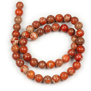 Margele regalite de sinteza caramiziu sfere 8mm (sirag)