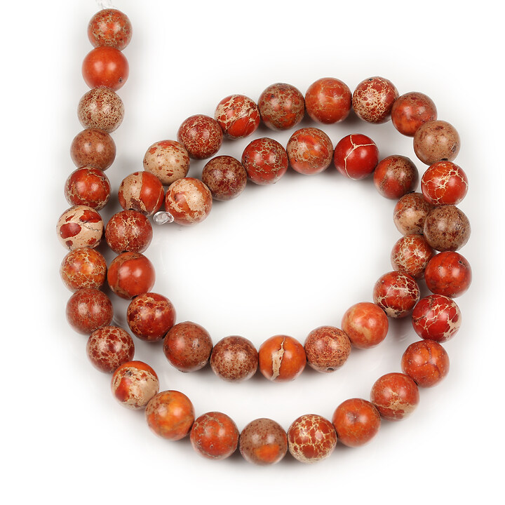 Margele regalite de sinteza caramiziu sfere 8mm (sirag)