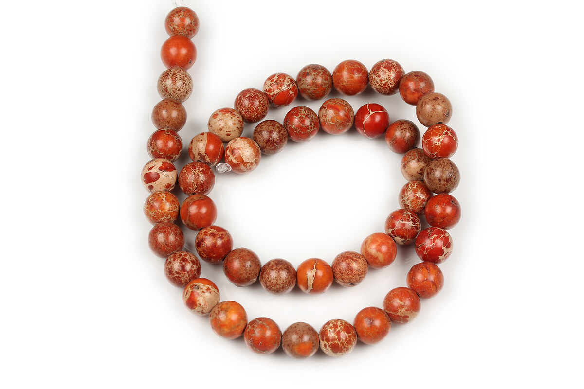 Margele regalite de sinteza caramiziu sfere 8mm (sirag)