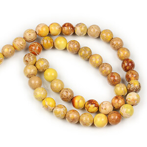 Margele regalite de sinteza galben sfere 8mm (sirag)