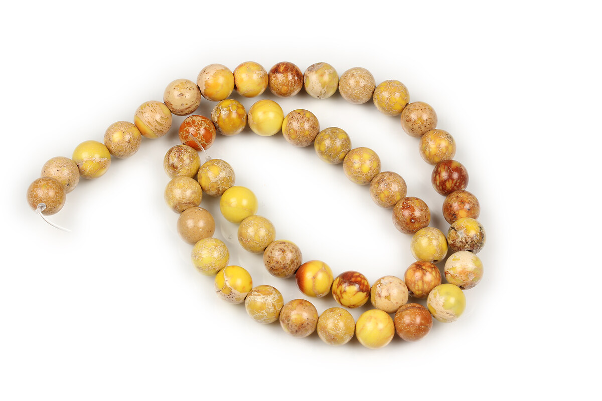 Margele regalite de sinteza galben sfere 8mm (sirag)